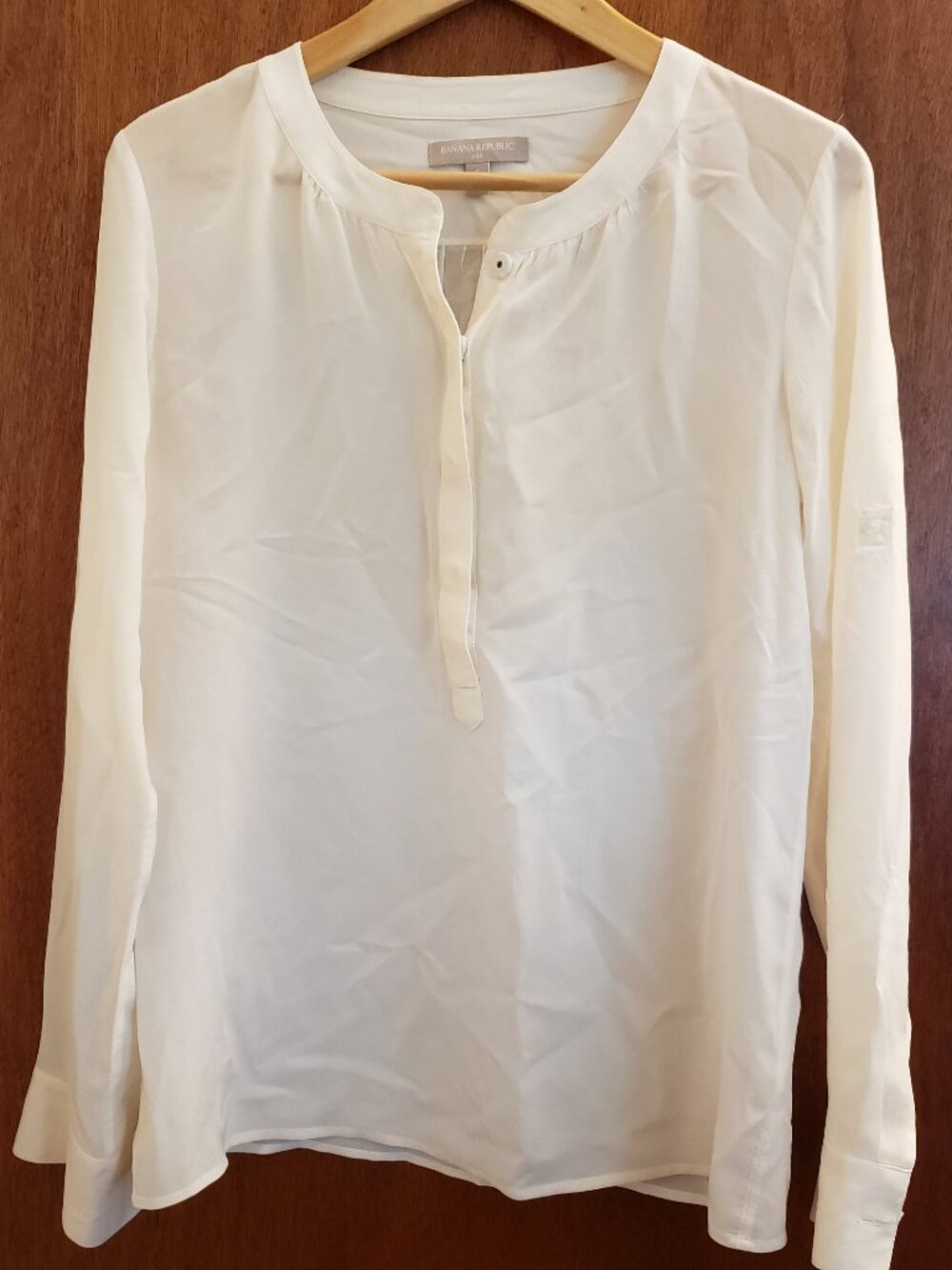 Banana Republic White Silk Blouse Size Small